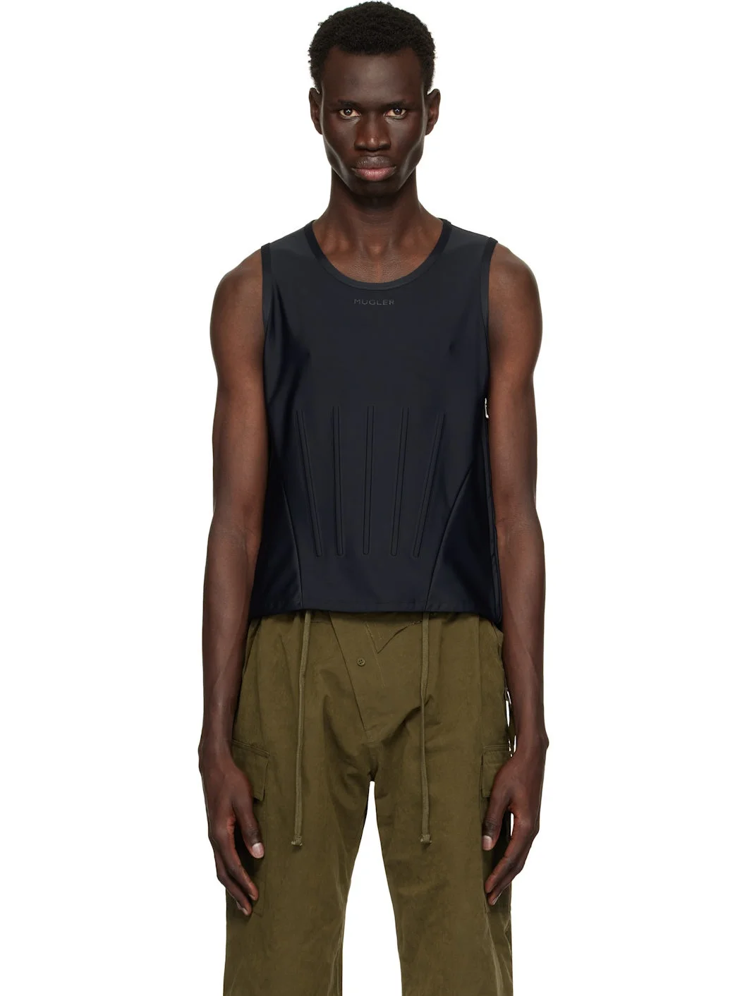 Black Corseted Tank Top - 1