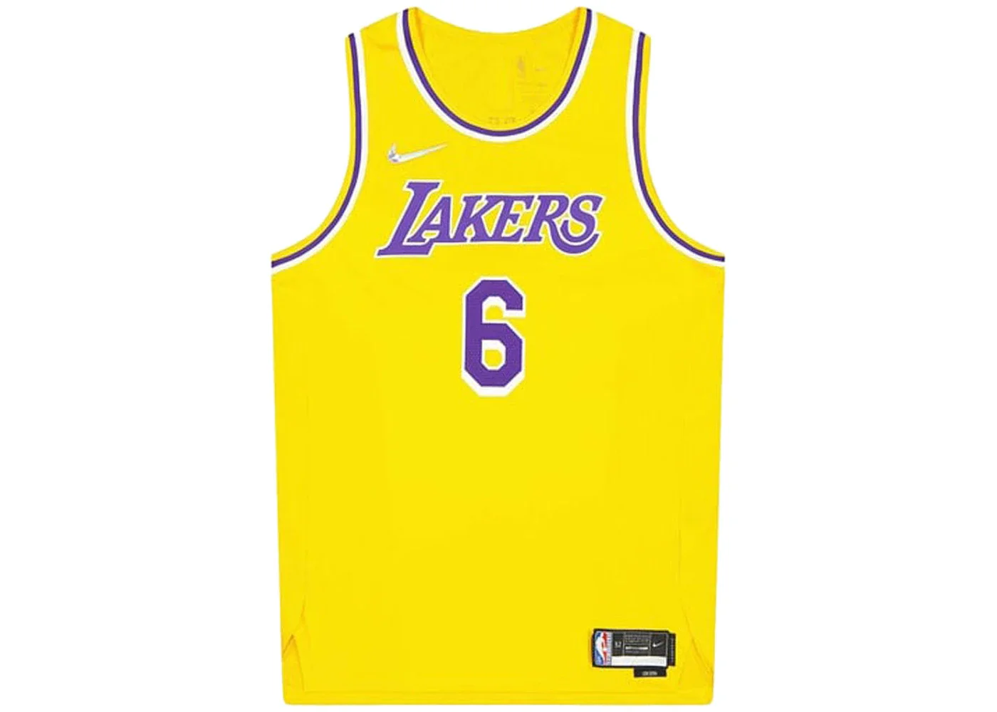 Nike NBA L.A. Lakers LeBron James Icon Edition Authentic Jersey Yellow - 1