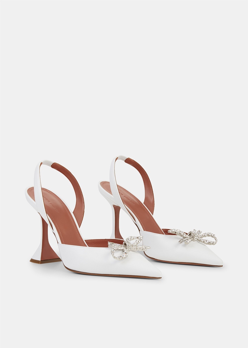 White Nappa Rosie Slingback Heels - 3