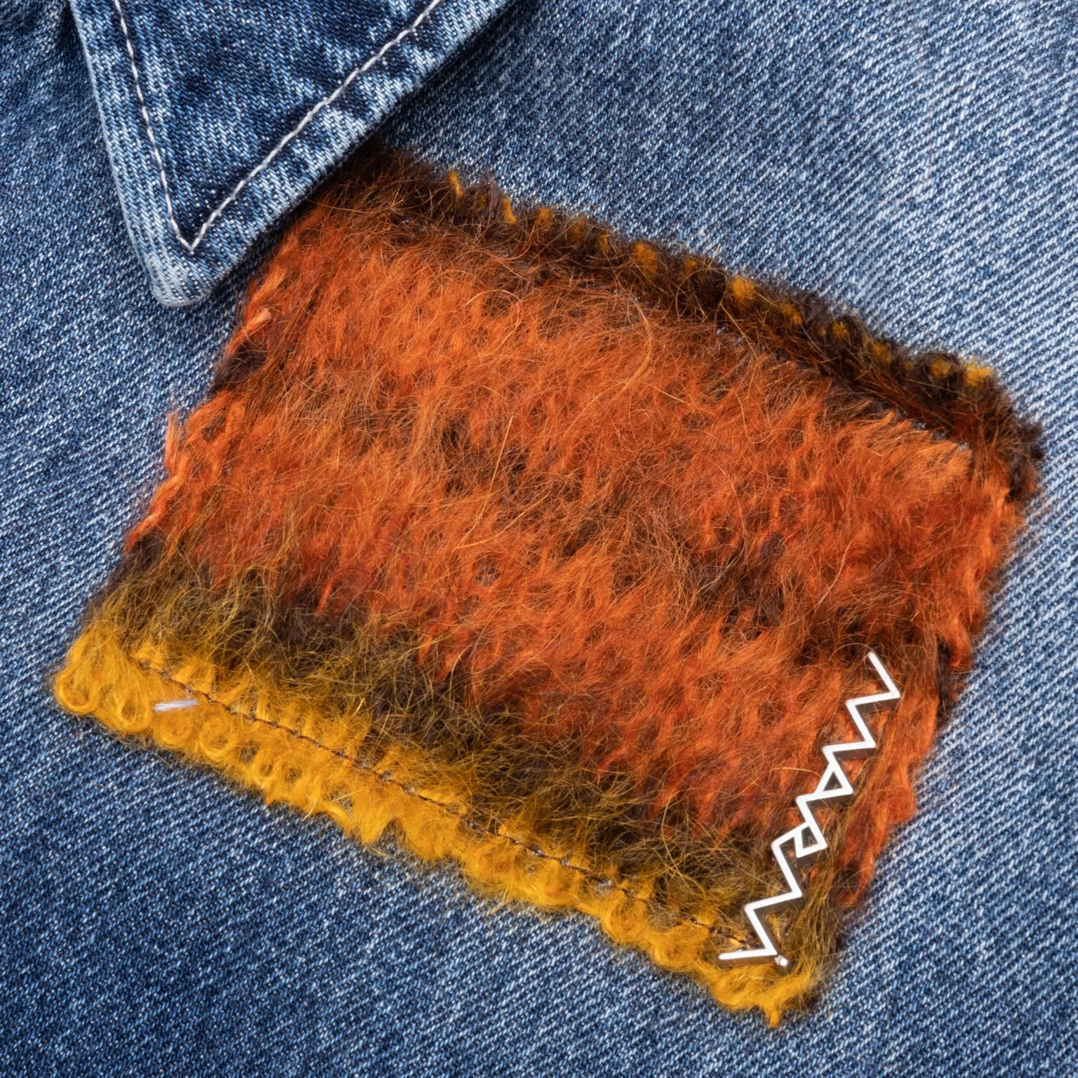 VIRGIN WOOL SHIRT WITH KNITTED PATCHES - DEEP BLUE - 3