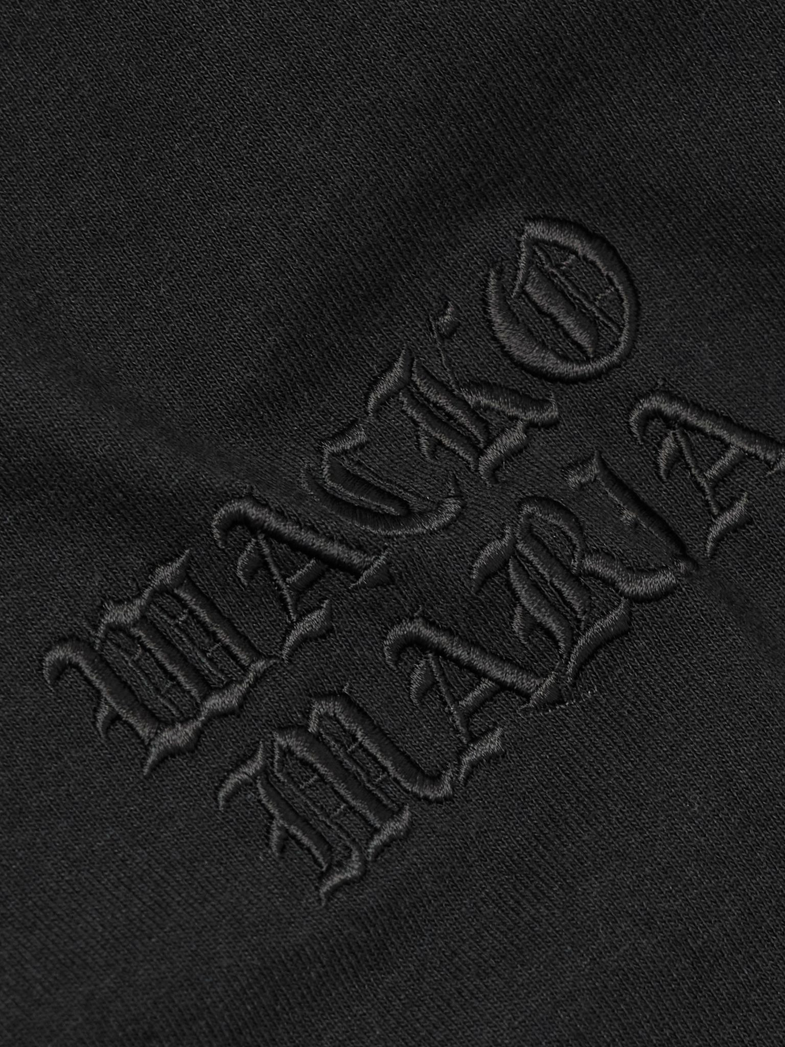 Logo-Embroidered Printed Cotton-Jersey T-Shirt Black - 5