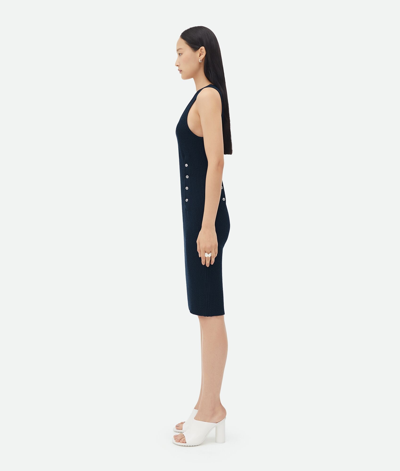Slim Fit Ribbed Viscose Midi Dress - 2