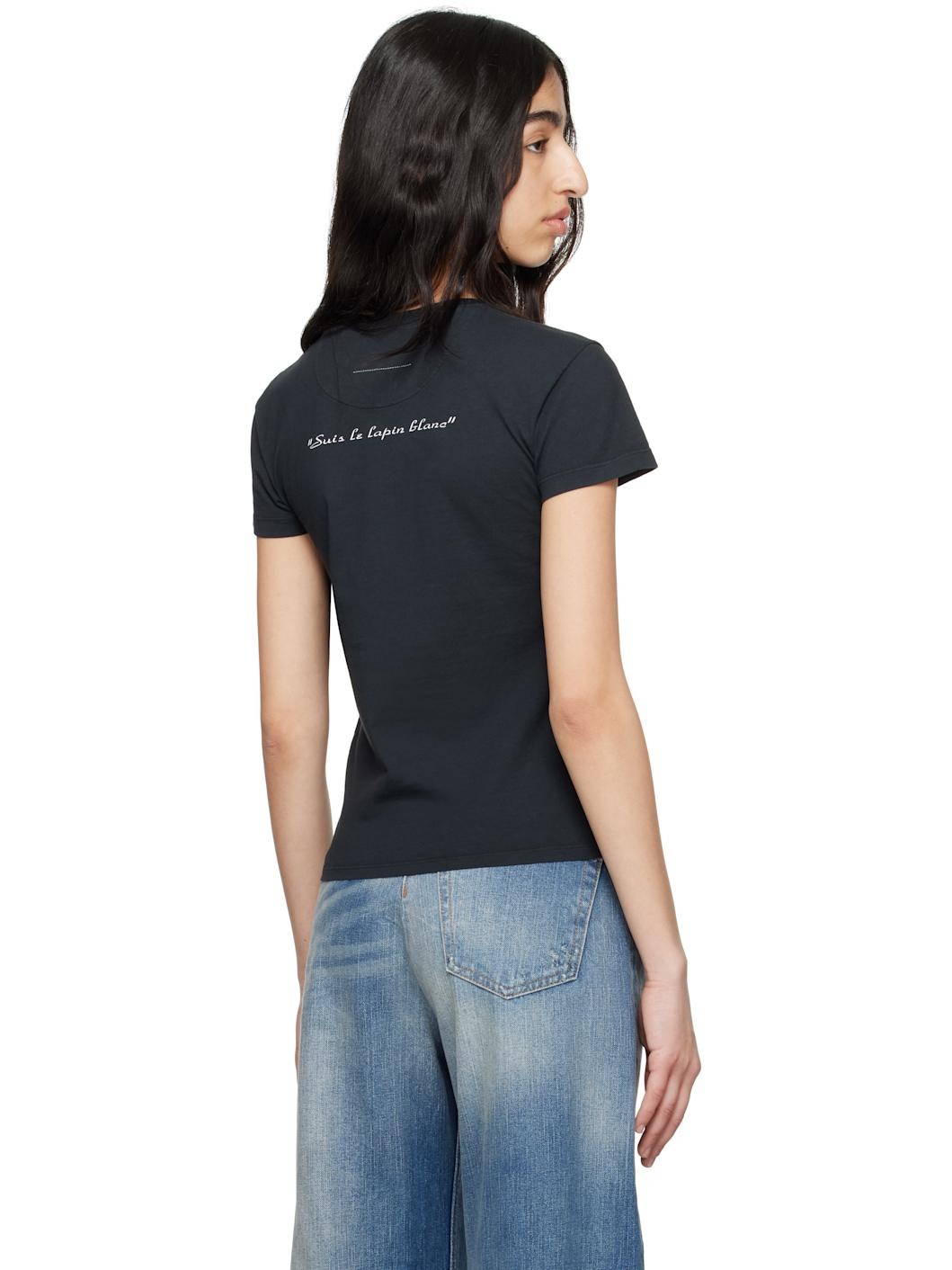 Black Rabbit Print T-shirt - 3