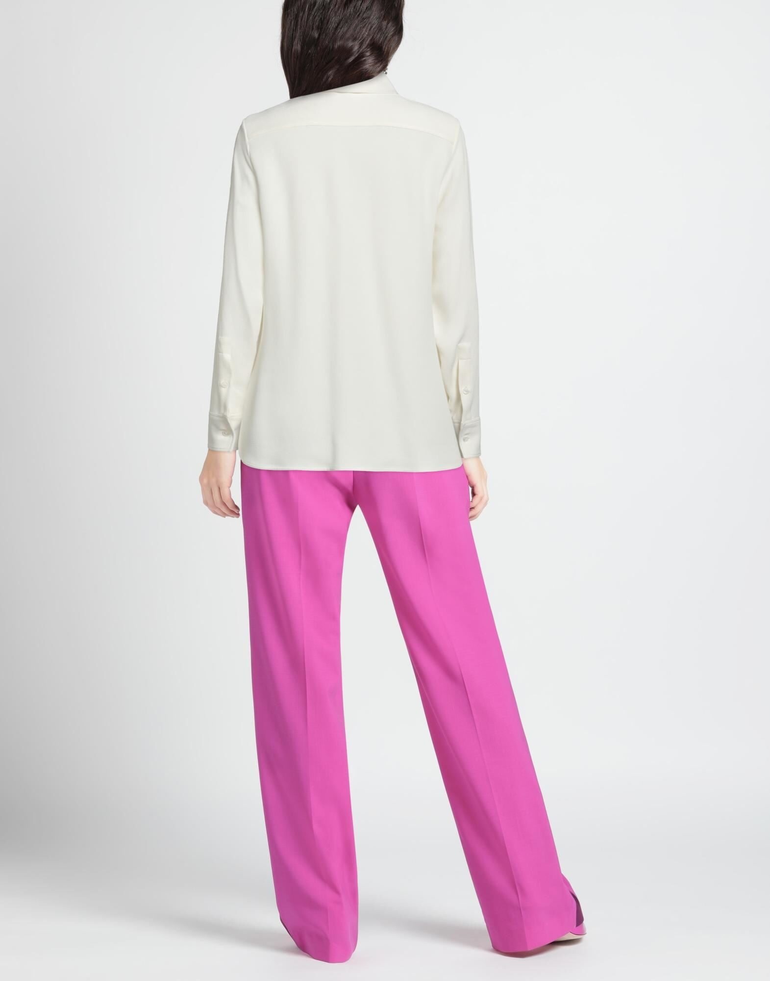 White Women's Solid Color Shirts & Blouses - 3