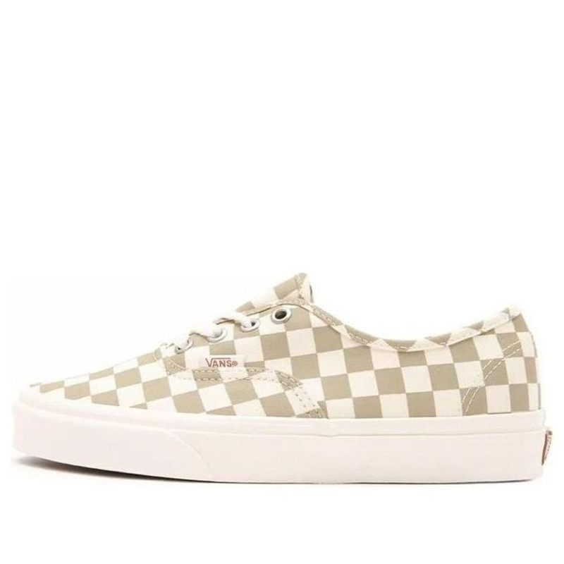 Vans Authentic Wear-Resistant Non-Slip Low Top Casual Skate Shoes White Brown Grid 'White Brown' VN0 - 1