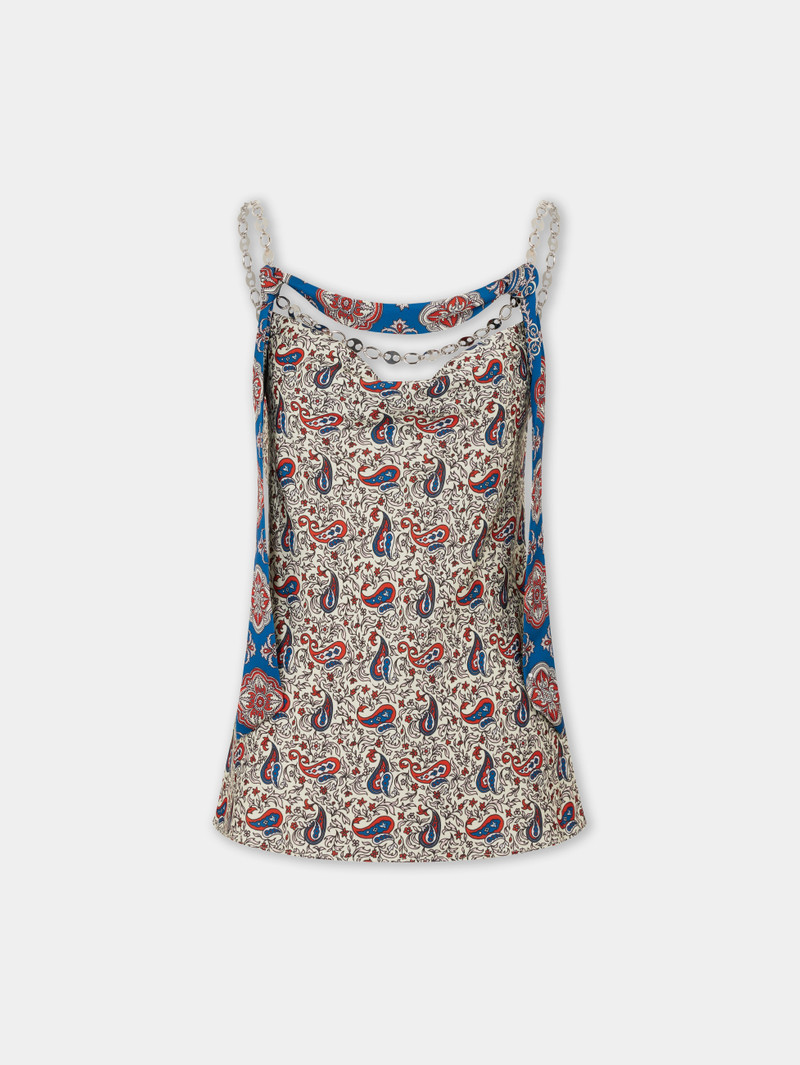 TANK TOP IN PRINTED SATIN 1