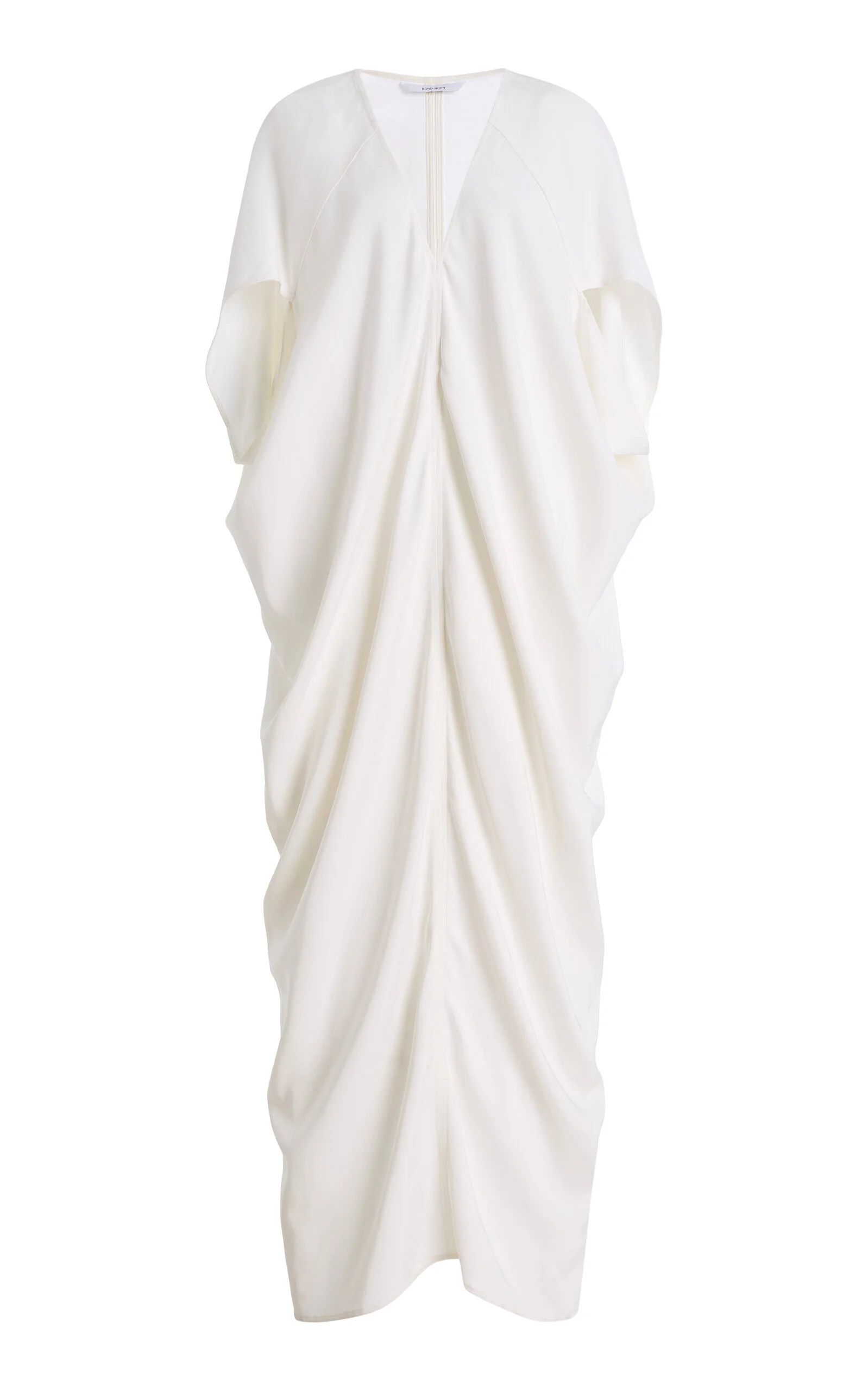 Lyon Satin Maxi Caftan Dress white - 1