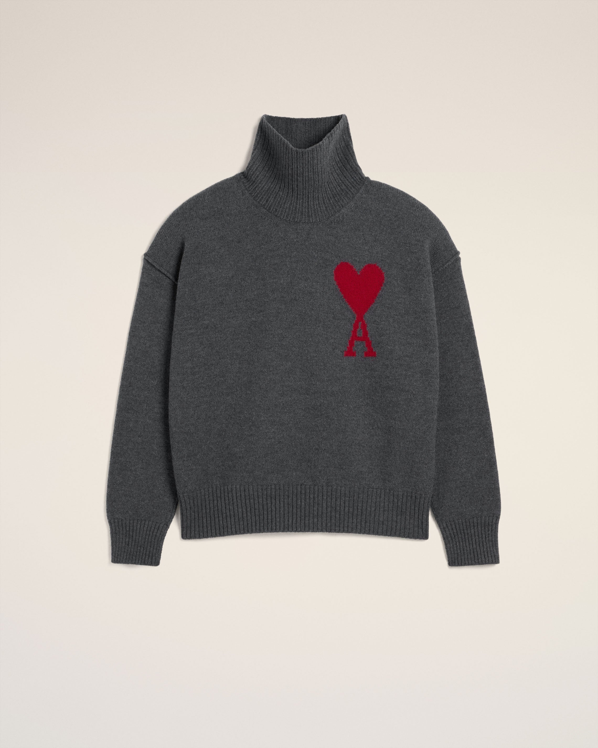 GREY WOOL AMI DE COEUR SWEATER - 2