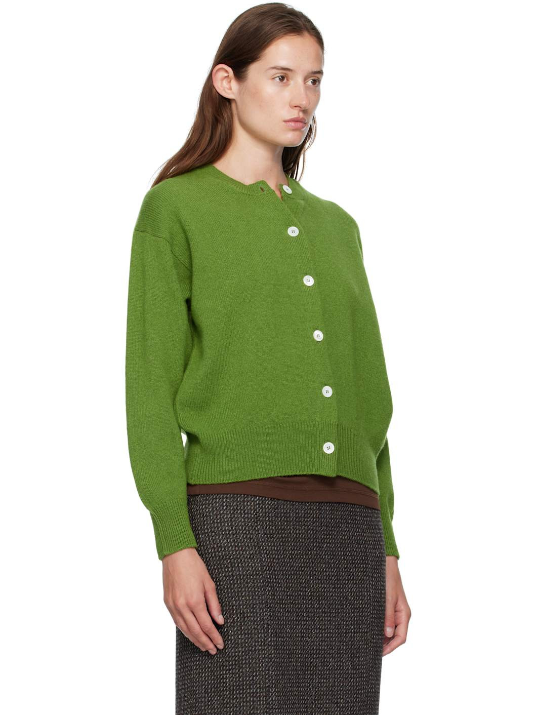 Green Ada Crewneck Cardigan - 2
