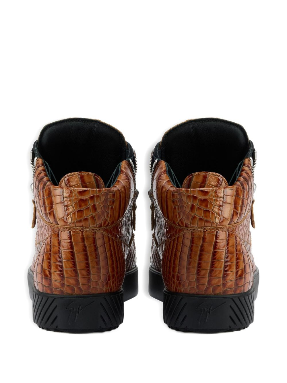 Kriss crocodile-effect zip-up trainers - 3