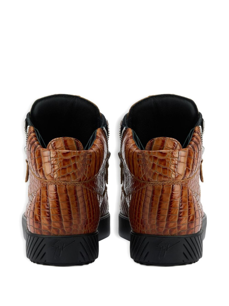 Kriss crocodile-effect zip-up trainers 3