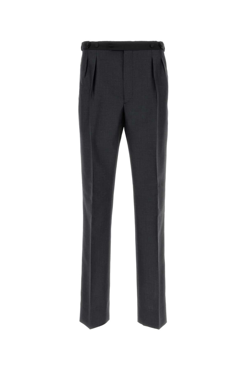 Prada Men Charcoal Mohair Blend Pant - 1