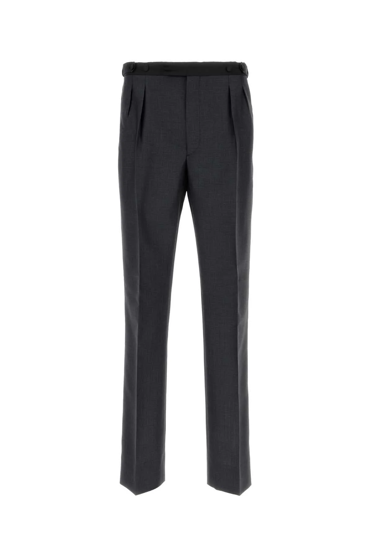 Prada Men Charcoal Mohair Blend Pant - 1