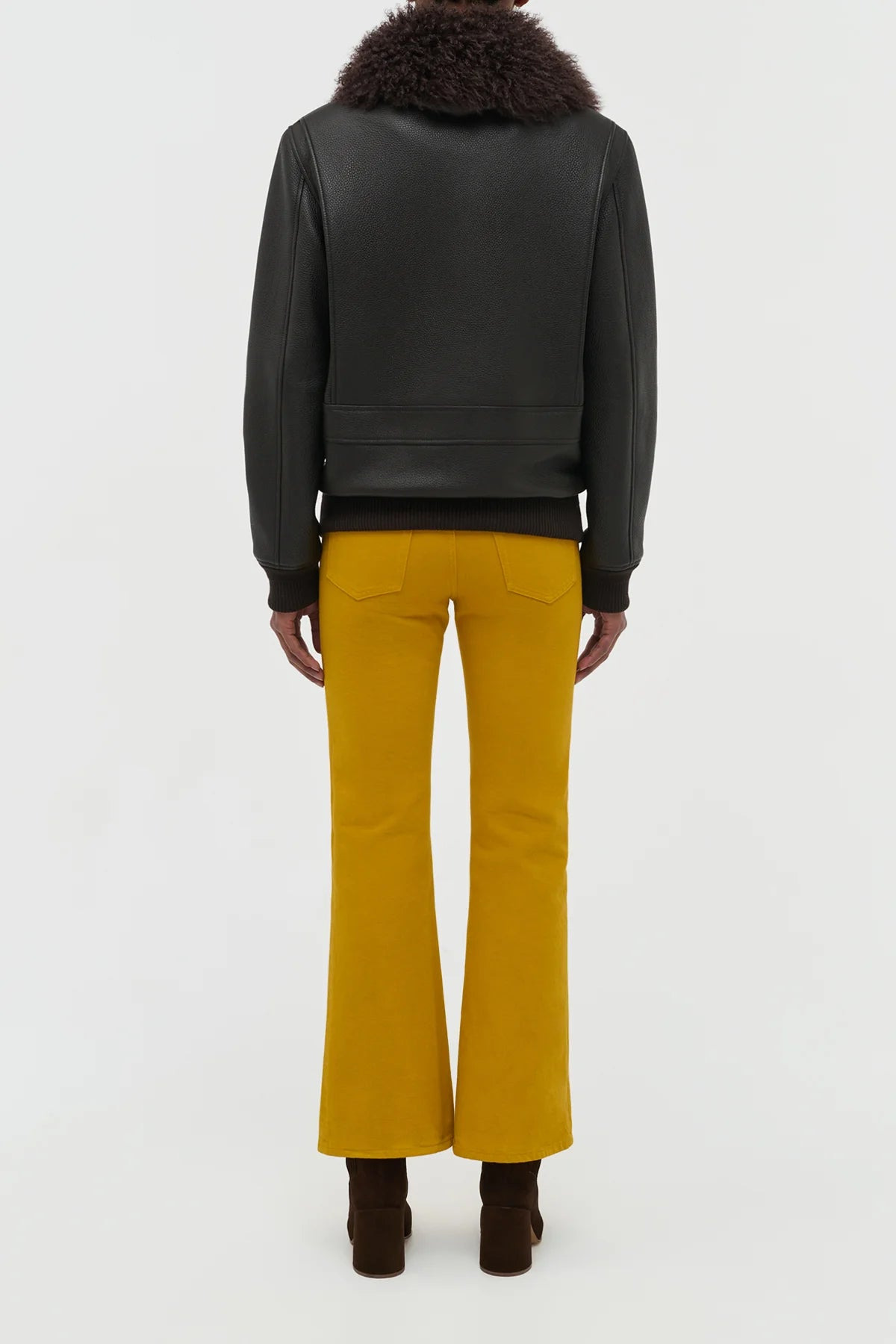 Grant Jacket in Ebony Textured Leather and Shearling - 6