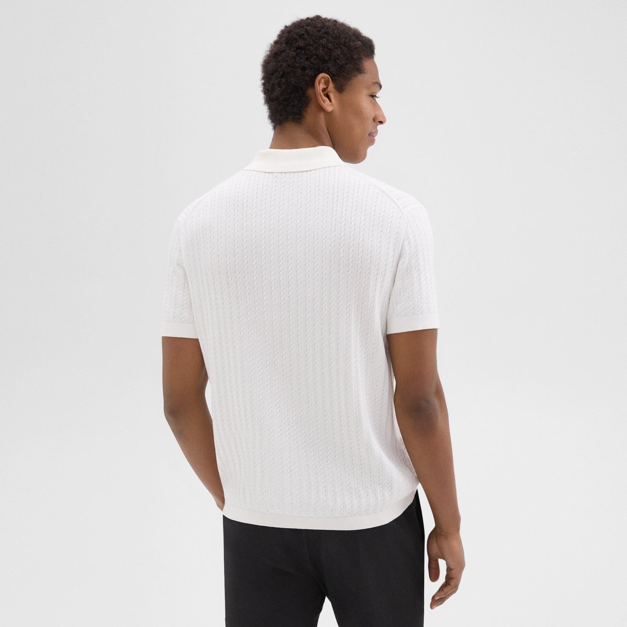 Cable Knit Polo in Cotton - 4