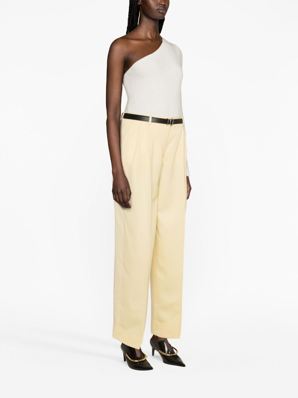 regular butter wool trousers - 3