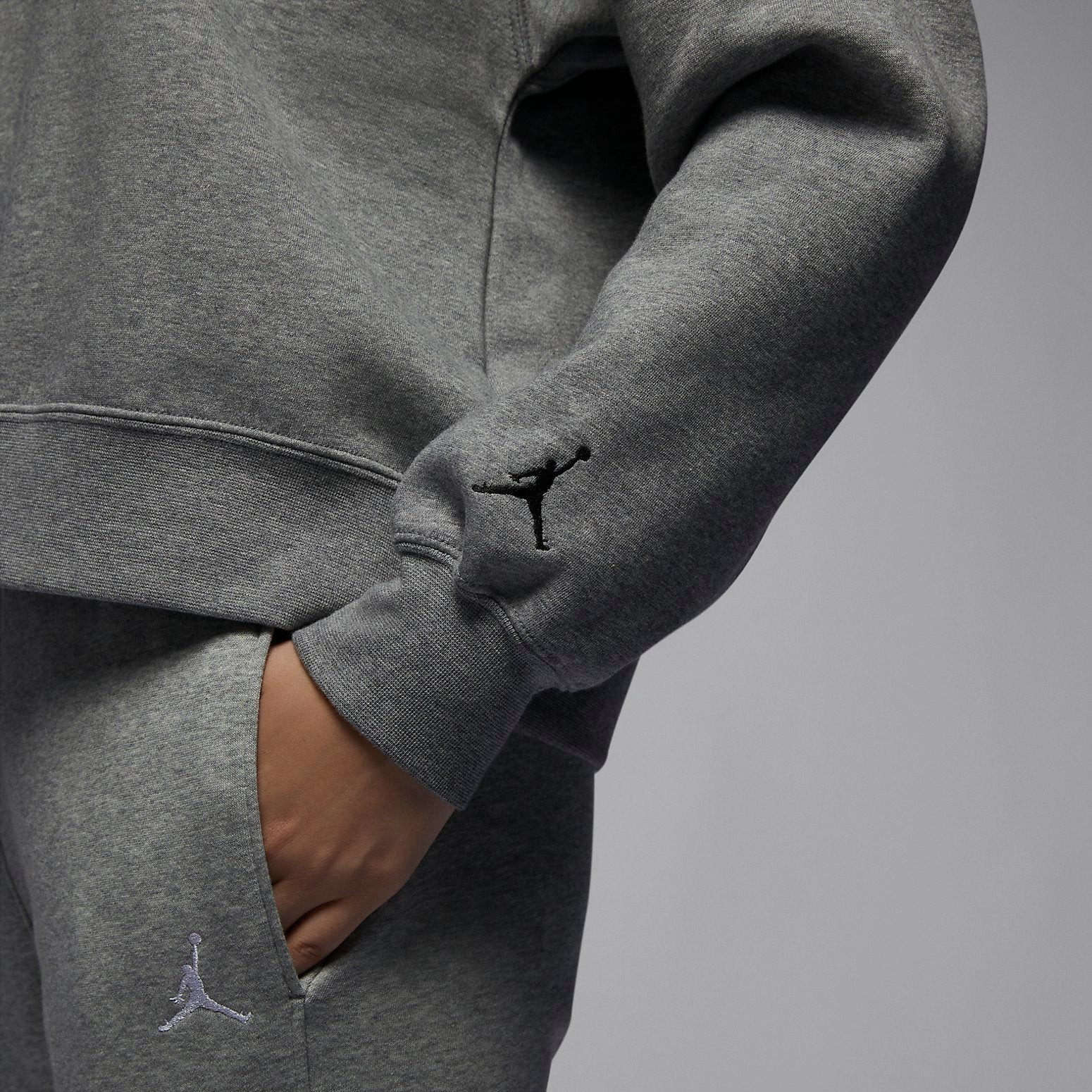 (WMNS) Air Jordan Crew-Neck Sweatshirt 'Grey' FZ2140-091 - 2