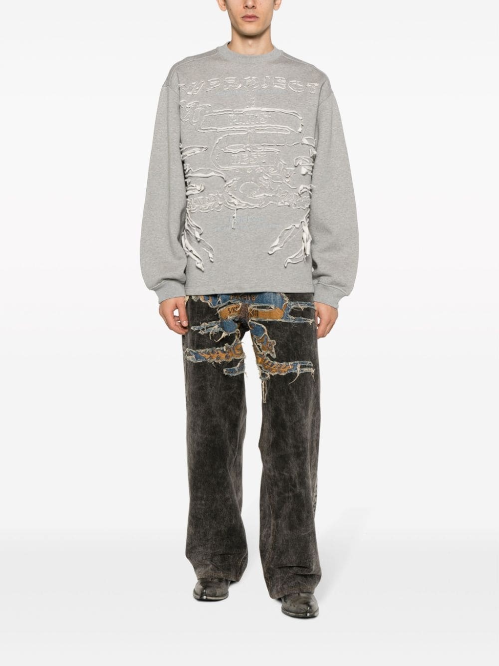 Paris' Best distressed cotton sweatshirt - 2