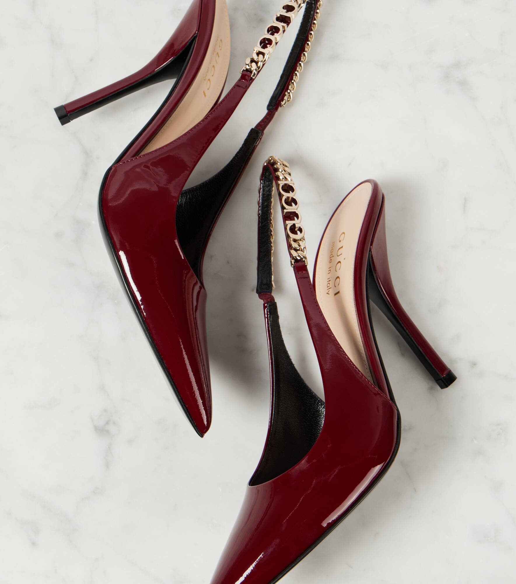 Signoria patent leather slingback pumps - 5