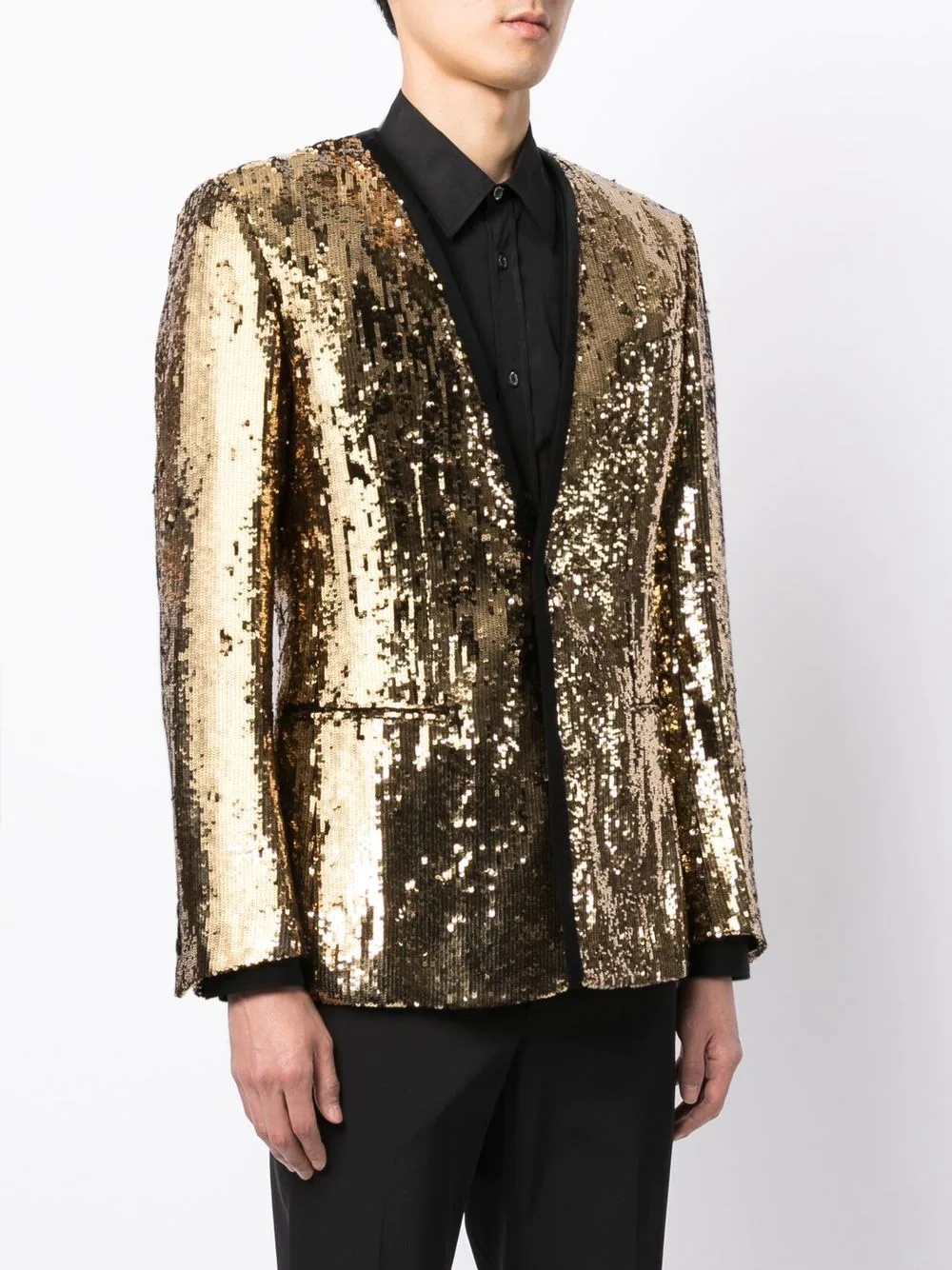 sequin-embellished single-breasted blazer - 3