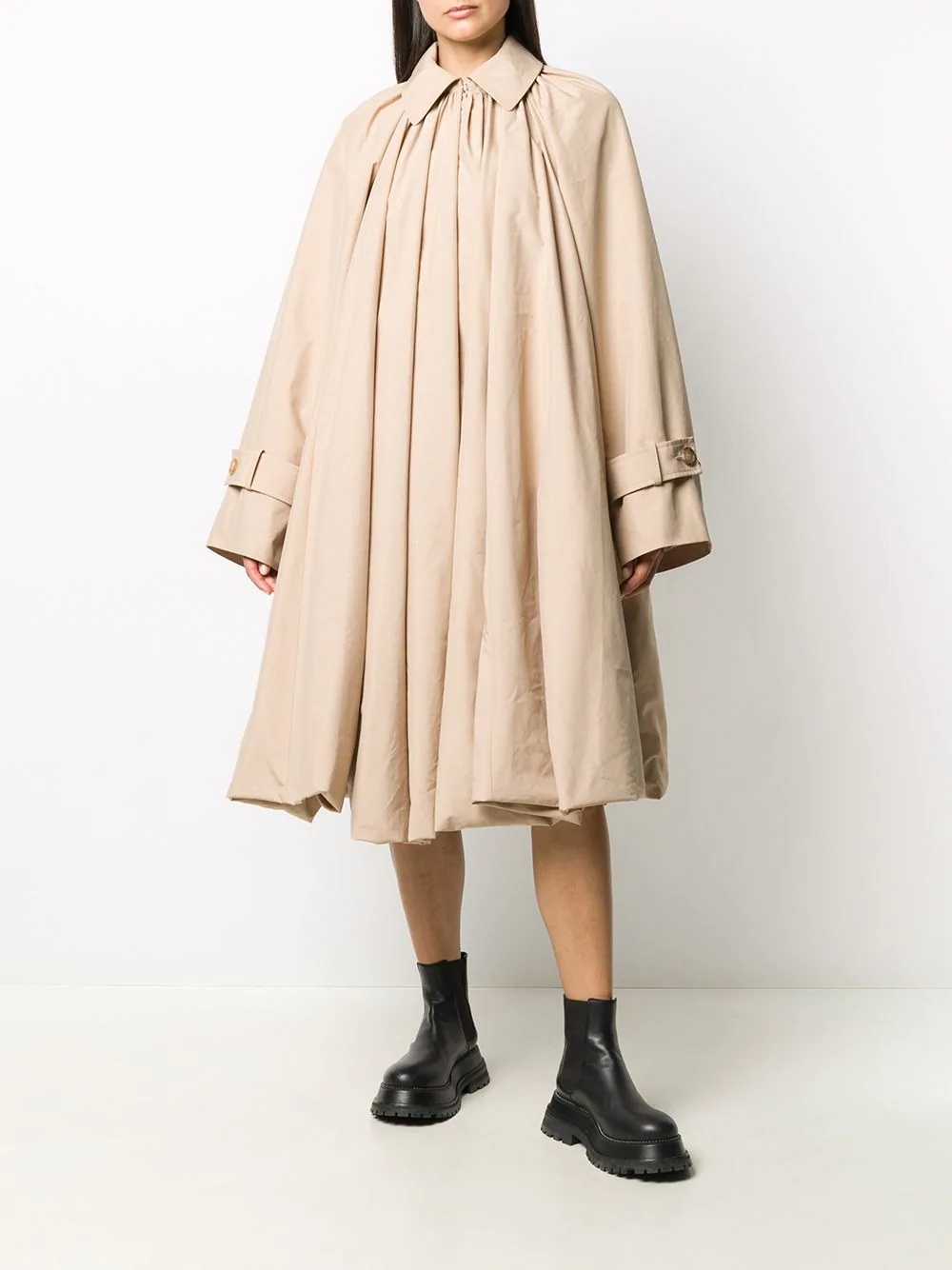 oversized pleated coat - 2