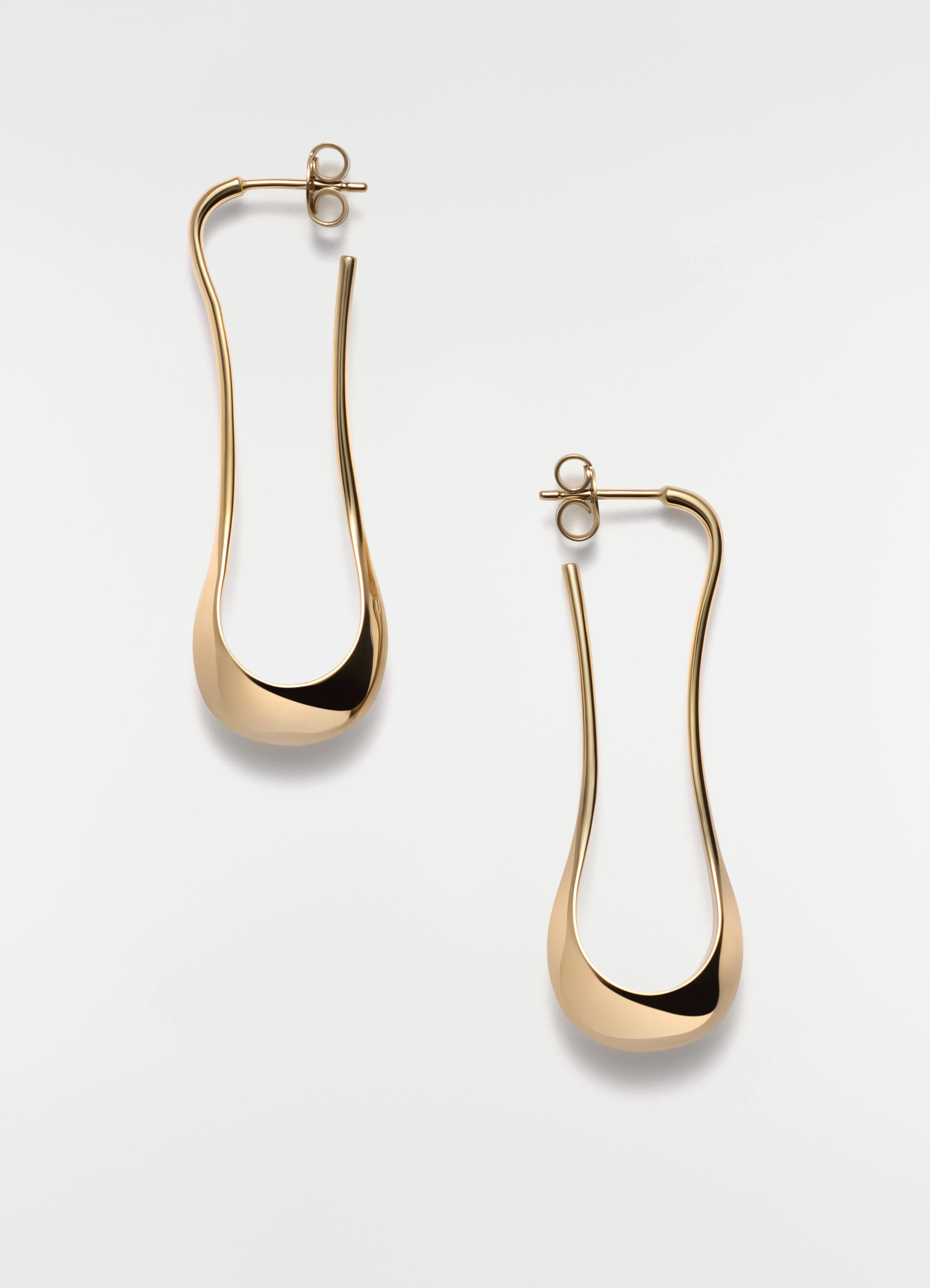 SHORT DROP EARRINGS IN GOLD-PLATED STERLING SILVER - 1