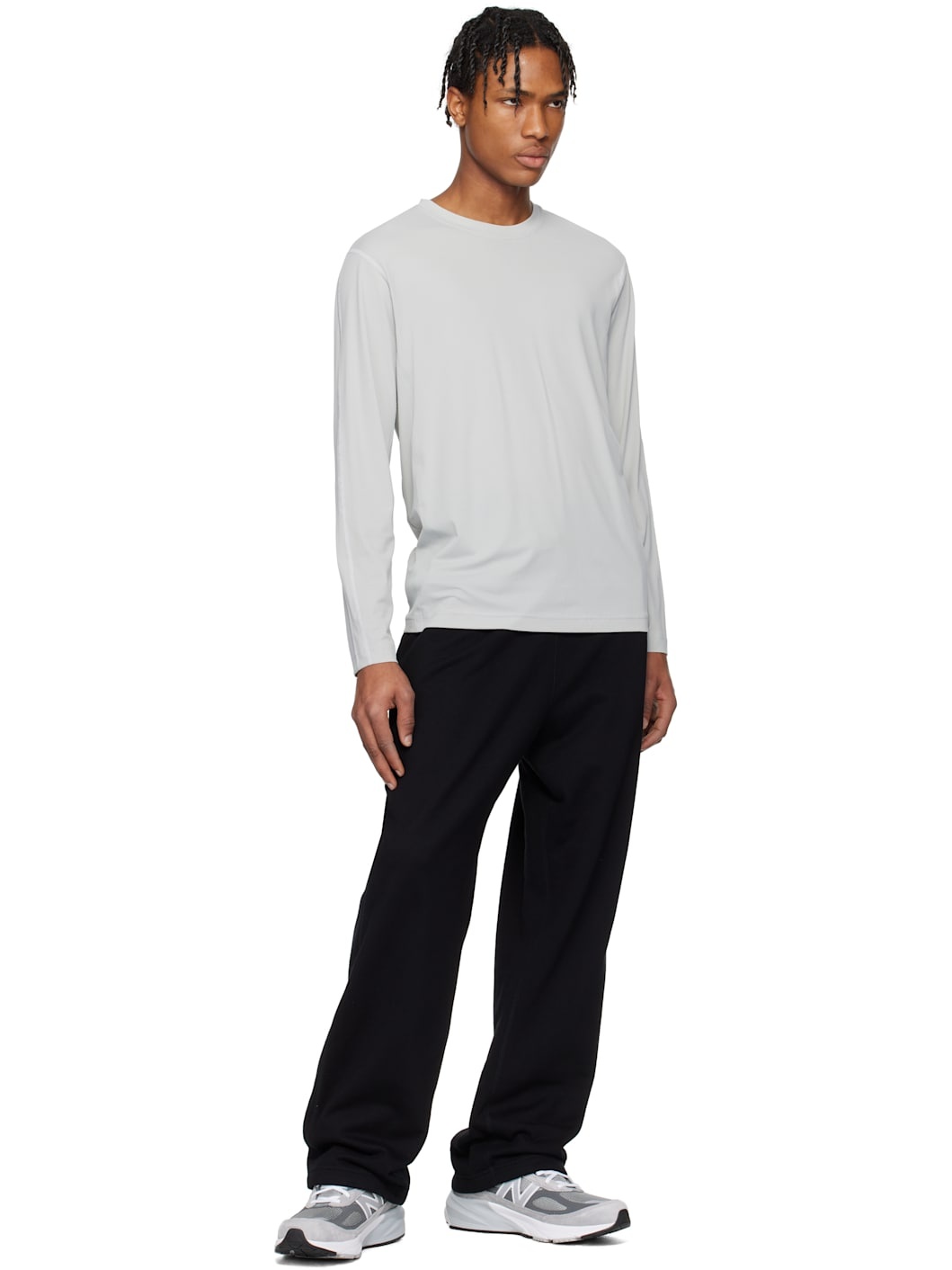Black Midweight Terry Relaxed Sweatpants - 4