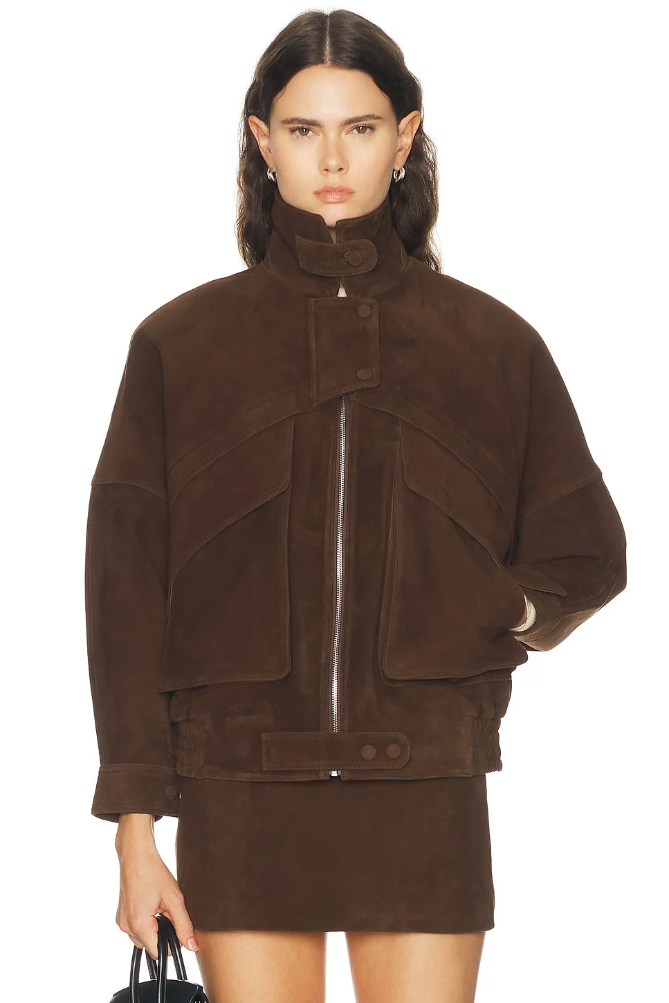 Lamb Leather Suede Aviator Jacket - 1