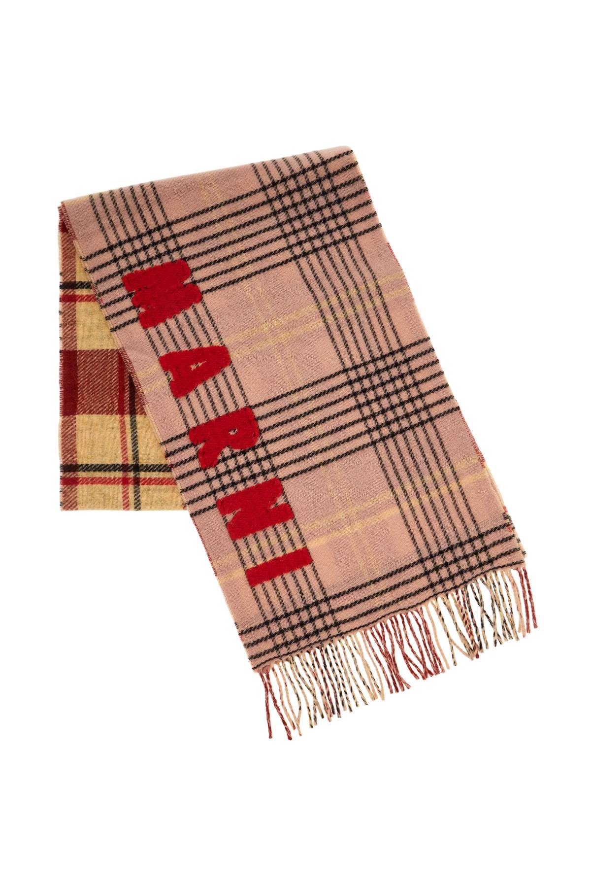 MARNI マフラー DOUBLE CHECK WOOL SCARF Double check wool and mohair black and white scarf | Marni