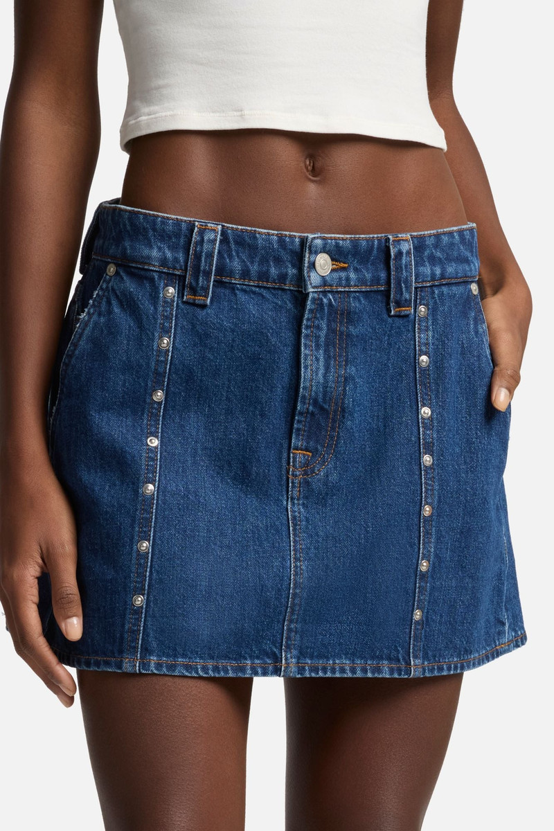 MANKIND Milly Studded Mini Skirt in Le Blue 7