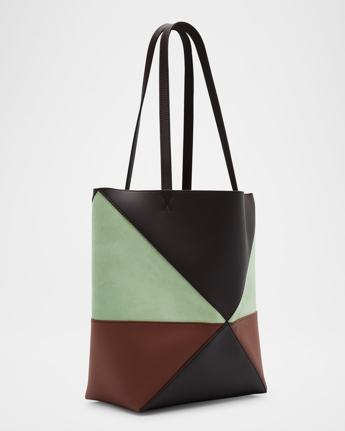 Puzzle Medium Fold Tote Bag in Colorblock Leather - 2