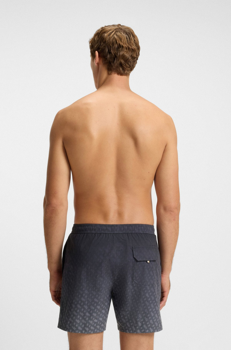BOSS LOGO-BADGE SWIM SHORTS WITH DEGRADÉ MONOGRAM PRINT outlook