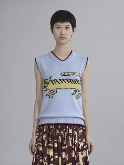 Marni NAIF TIGER INLAID WOOL AND CASHMERE VEST outlook