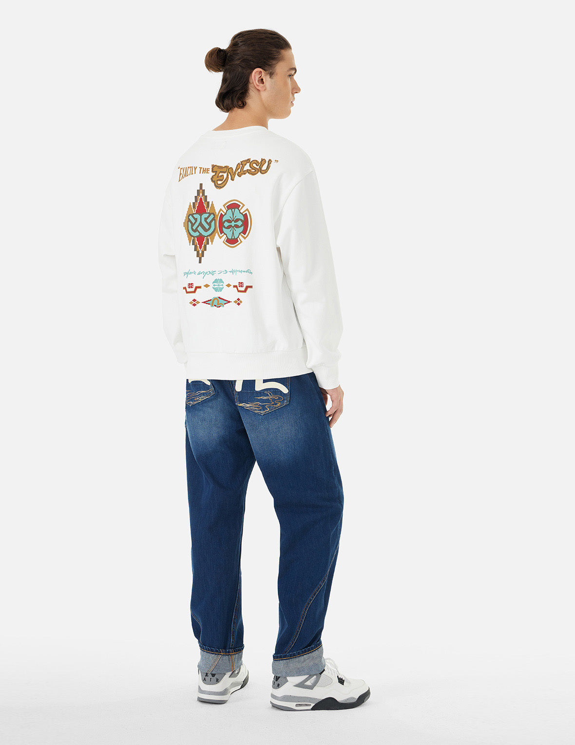 WHEEL OF WISDOM AND KAMON PRINT RELAX FIT SWEATSHIRT - 3