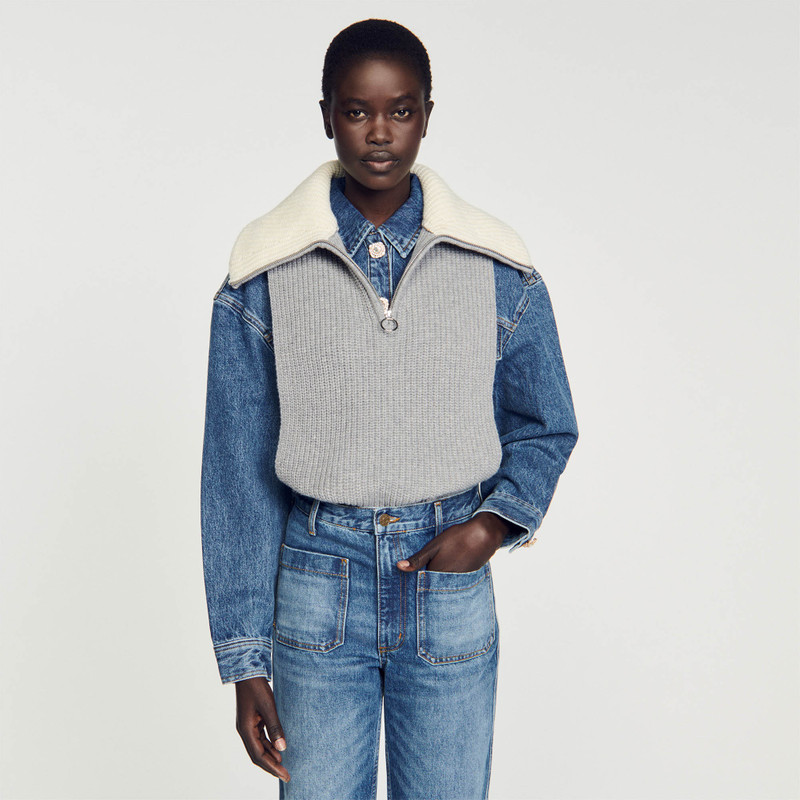 Sandro Half-zip scarf outlook