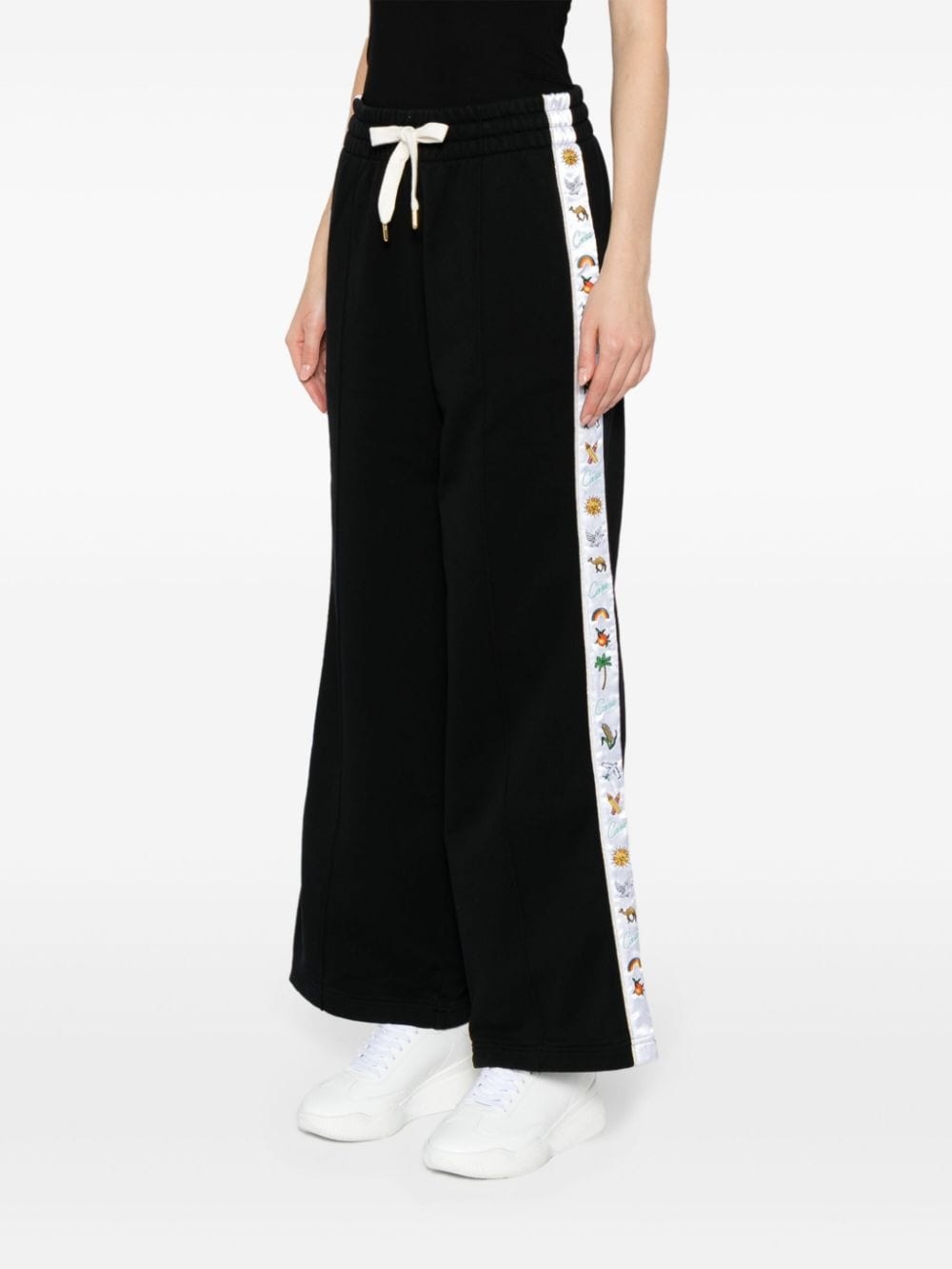 logo-tape organic cotton track pants - 3