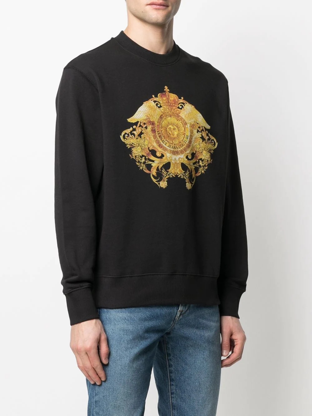 baroque logo patch sweatshirt - 3