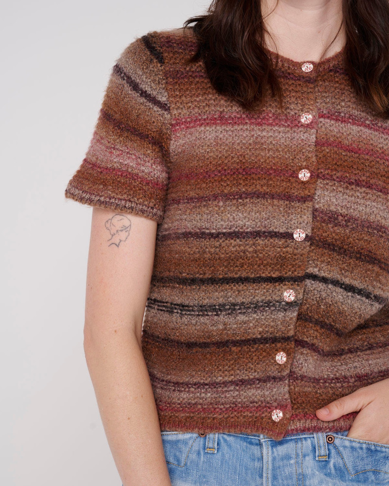 Madera Knit Short Sleeve Sweater - Brown 9
