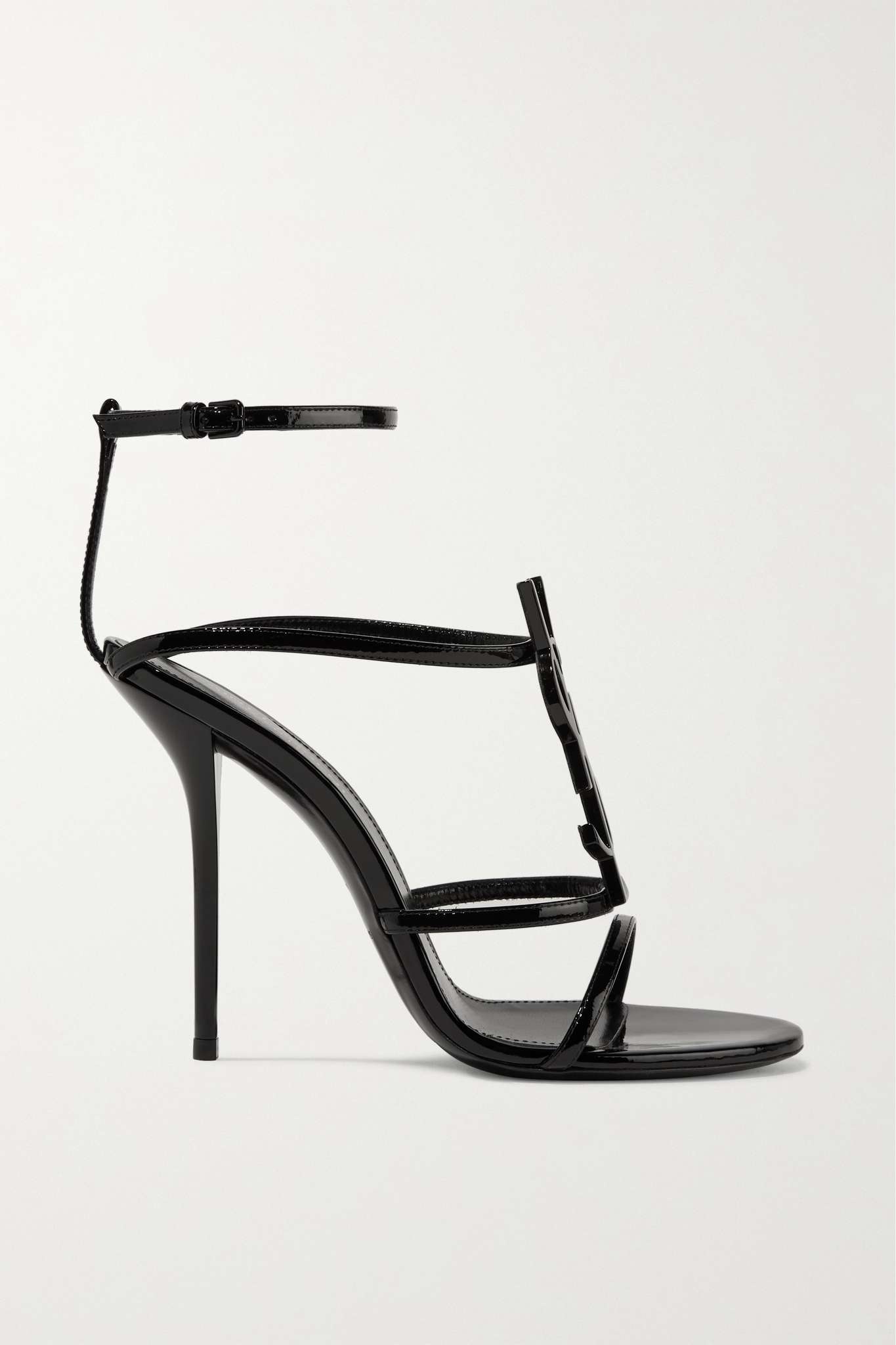 Cassandra logo-embellished patent-leather sandals - 1