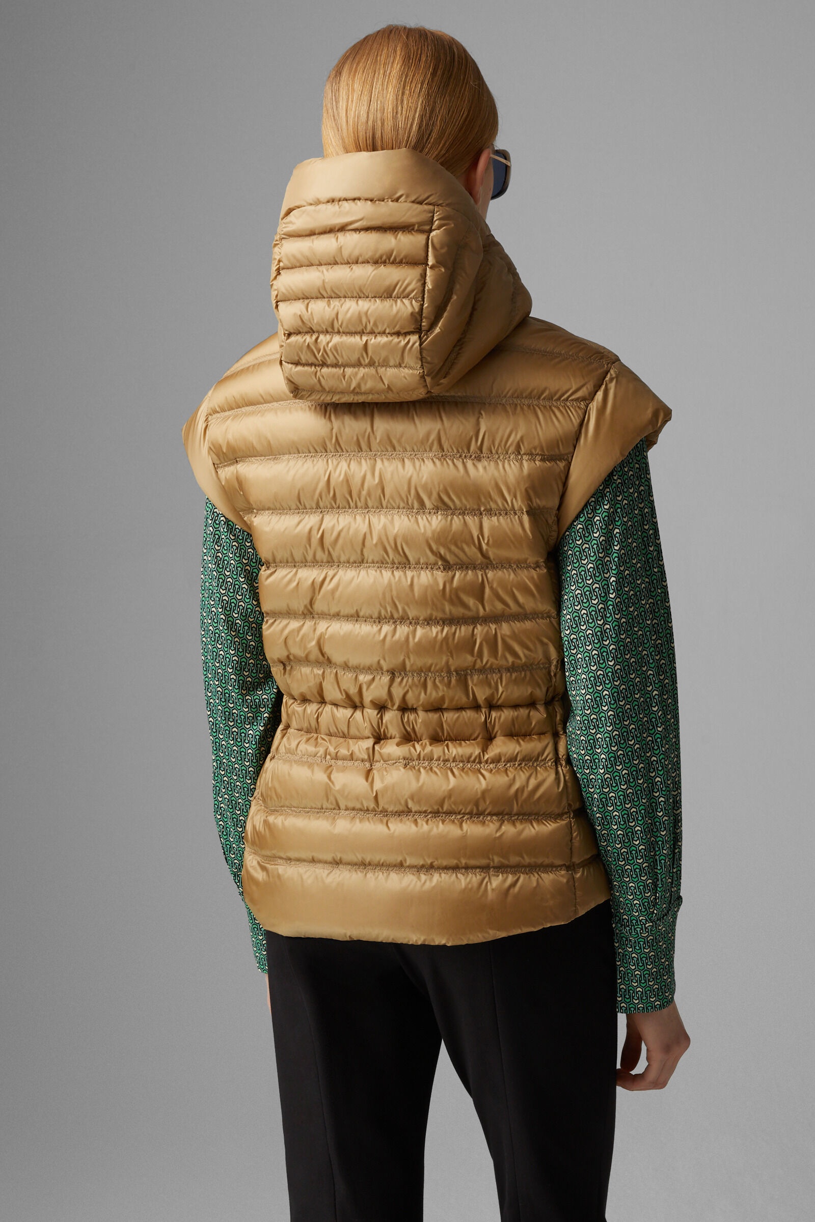 Ennie lightweight down vest in Camel - 3