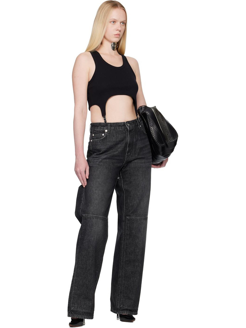 Jean Paul Gaultier Black 'The Garter Bra' Tank Top outlook