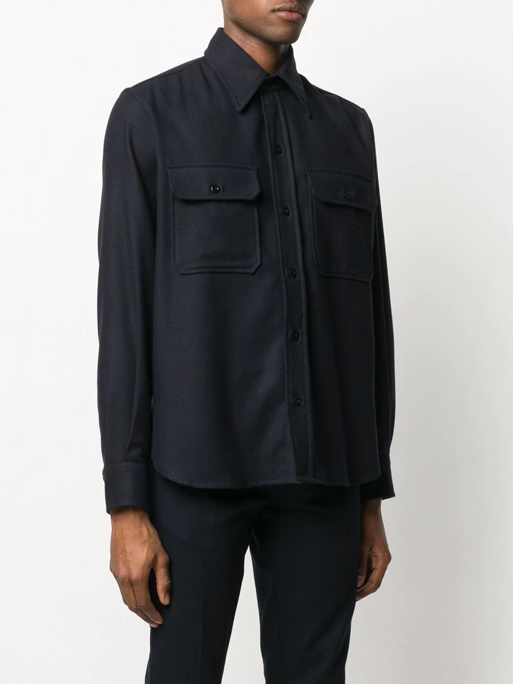 chest pockets buttoned overshirt - 4