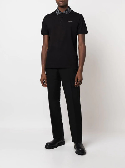 VERSACE logo-embroidered cotton polo shirt outlook