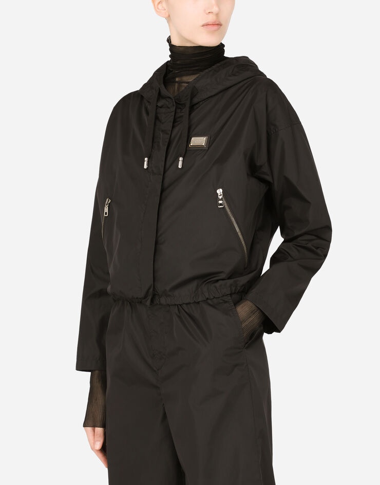 Technical fabric windbreaker with hood - 4