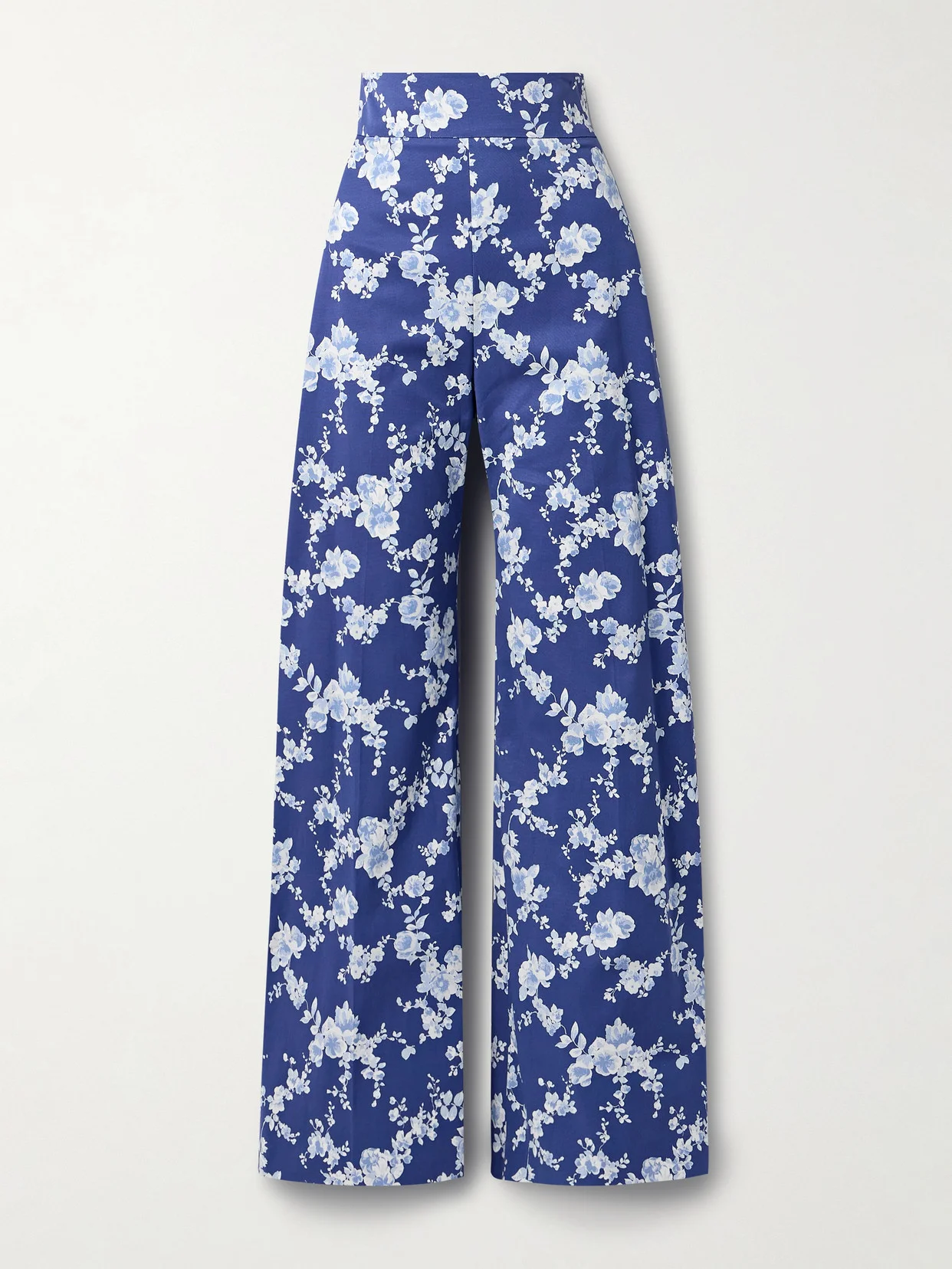 Floral-print Twill Wide-leg Pants - 1