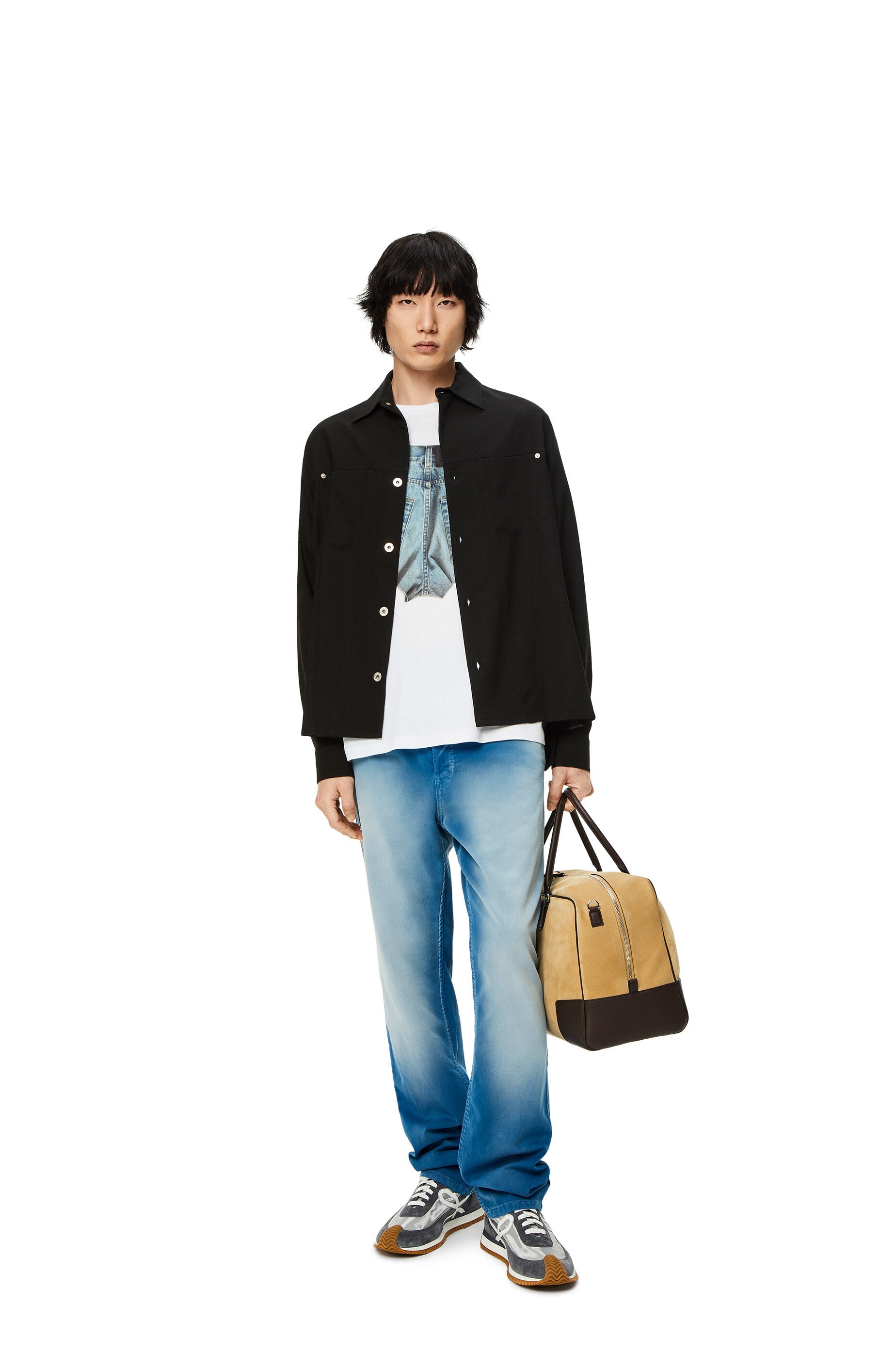 Metal button overshirt in wool - 2