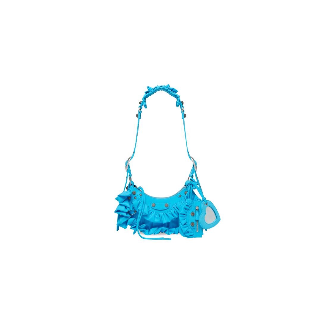 Women's Le Cagole Xs Shoulder Bag With Ruffles  in Blue - 1