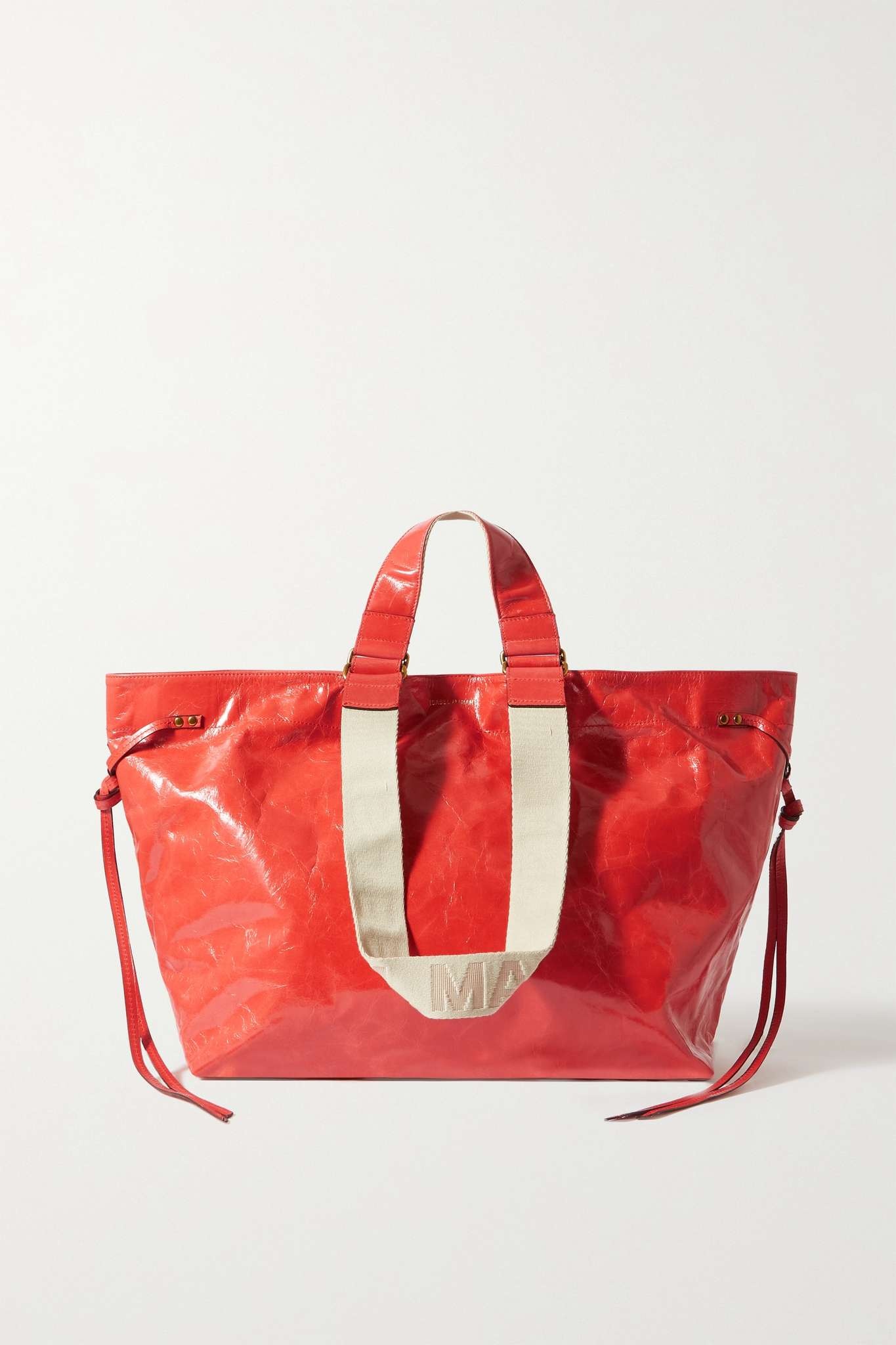 Wardy crinkled patent-leather tote - 1