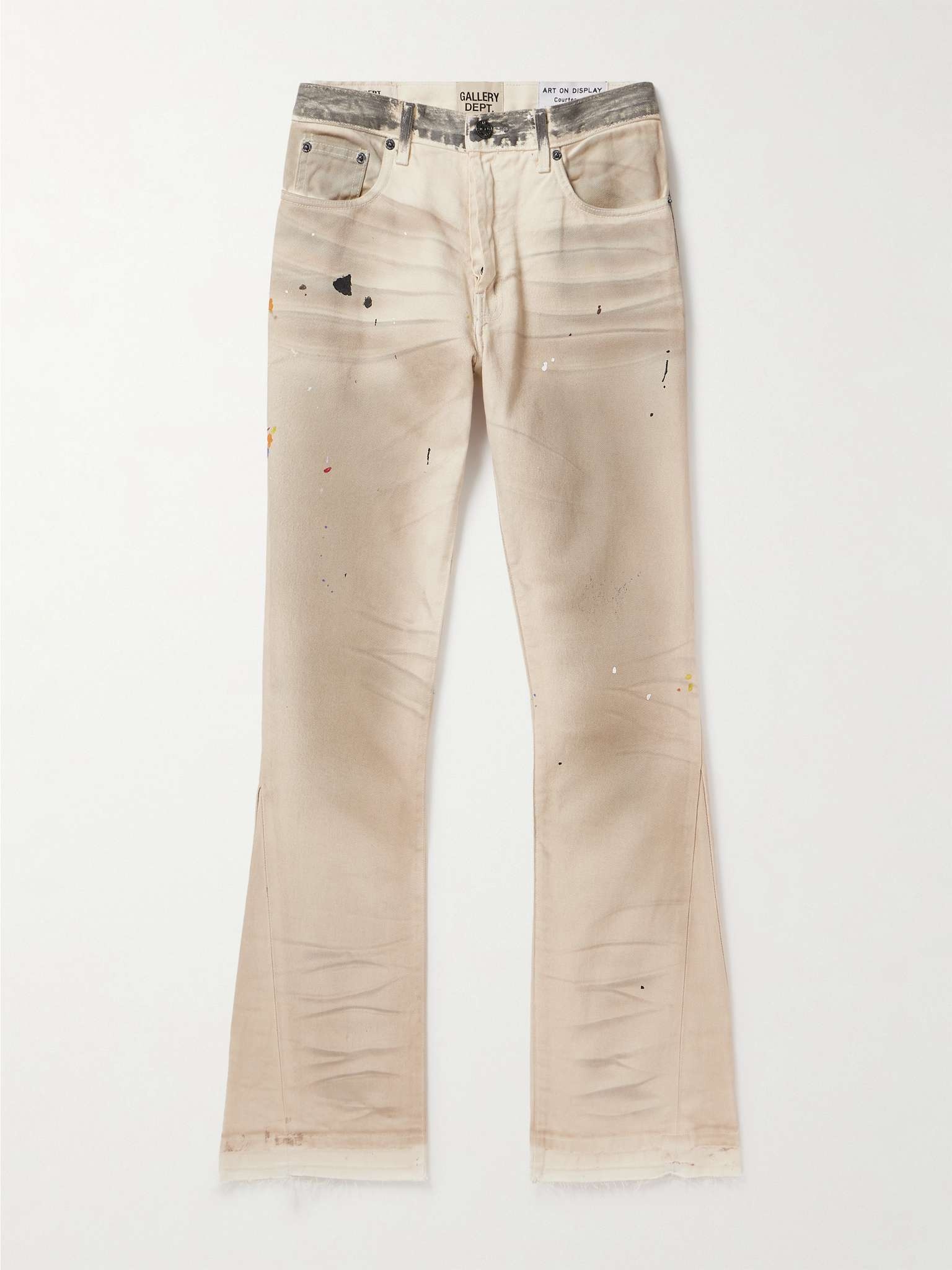 Hollywood Flared Distressed Paint-Splattered Jeans - 1