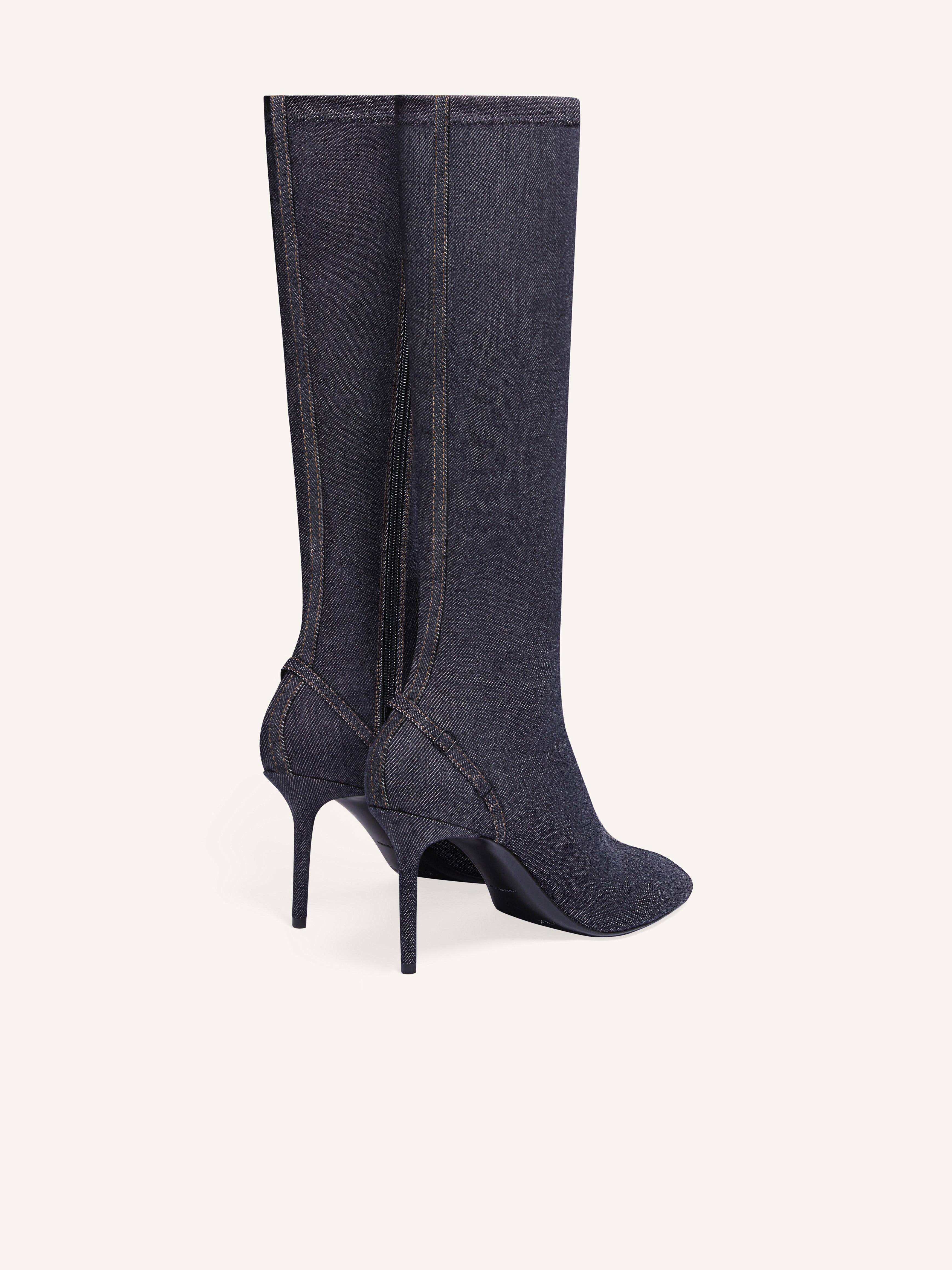 OBLIQUE DENIM BOOTS - 3